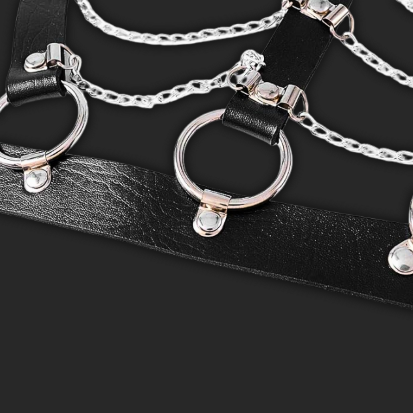 HARNAIS CHAINES CUIR RAVEUSE